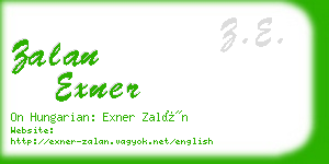 zalan exner business card